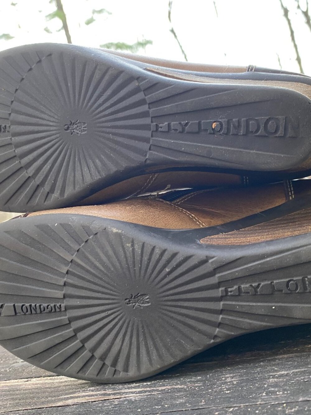 Vintage Fly London Two Tone Leather Wedge Full Zip tall Boots-Size 39/8.5 USA - Picture 6 of 7